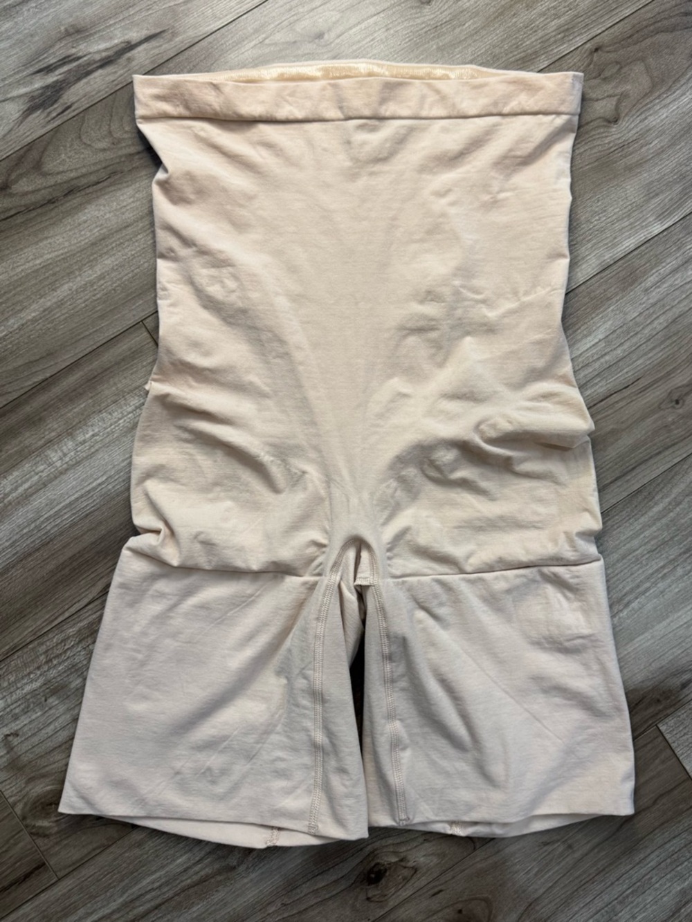SPANX Power Sz 2X High-Waisted Mid-Thigh Shorts Tummy Control Shapewear in Oat